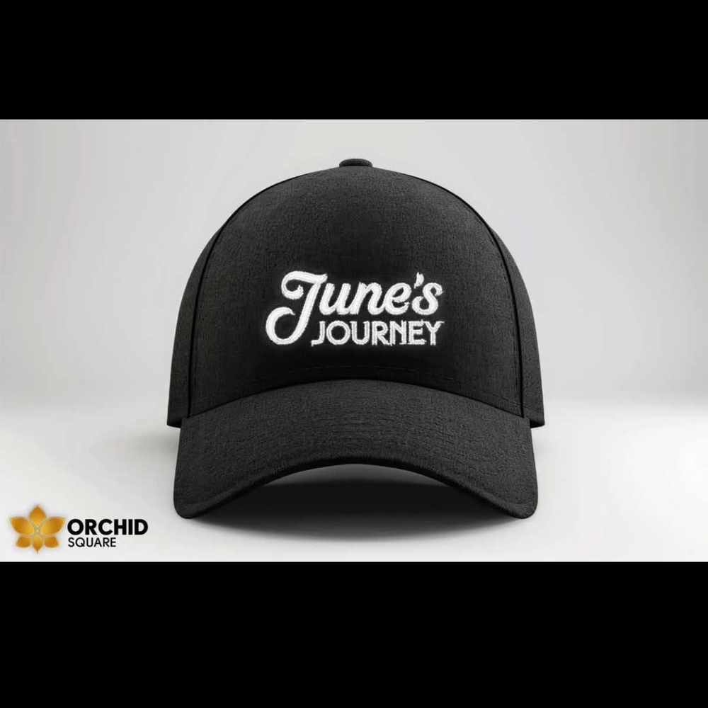 June's Journey Black Snap Back Hat NWOT